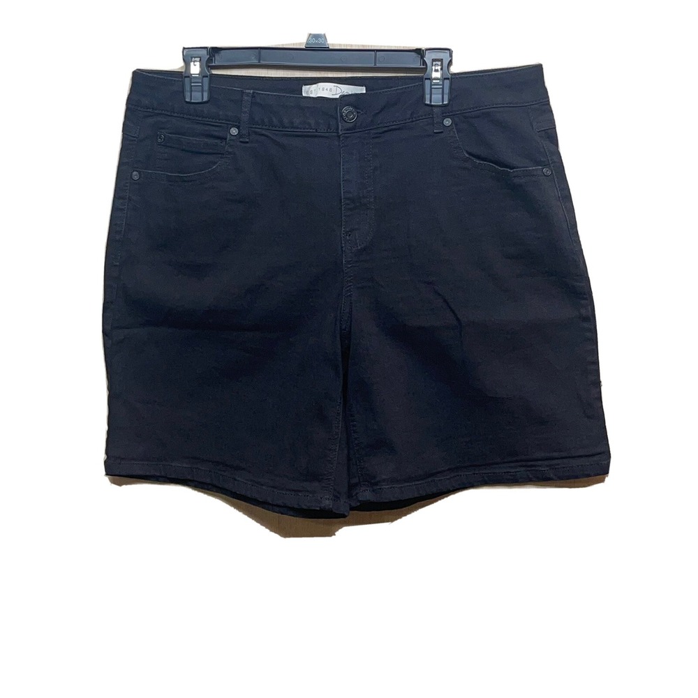 Est. 1946 Denim‎ womens Shorts Size 16W Black Stretch Denim 34x8